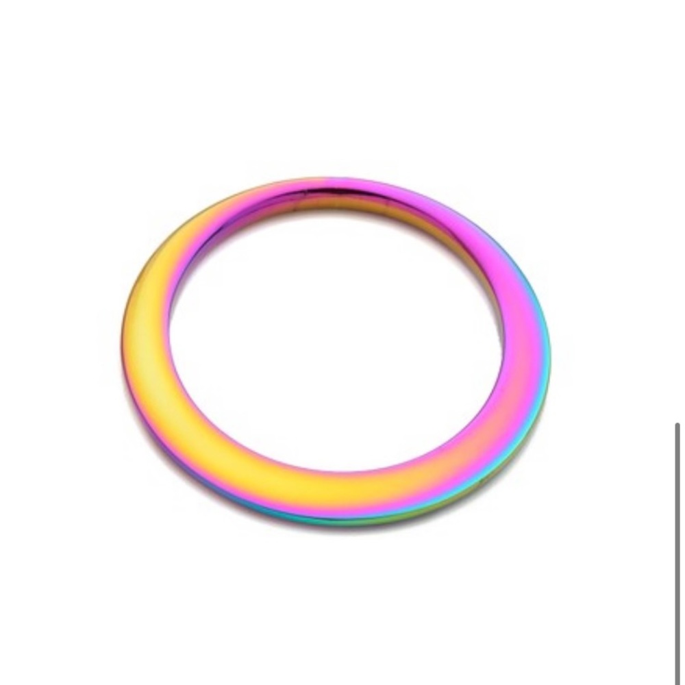 Irregular Iridescent Oval Bangle Bracelet by Rebecca Minkoff